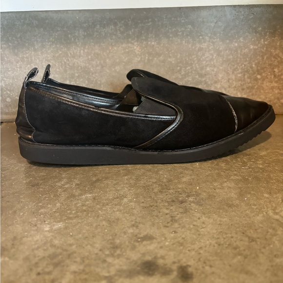 Karl Lagerfeld Black Leather Slip On Shoes Cler Black Suede Men’s Size 14M - Picture 3 of 12